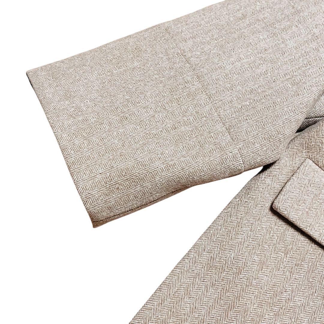 新品タグ付　ボーダーズアットバルコニー ウールへリンボーンジャケット ベージュ