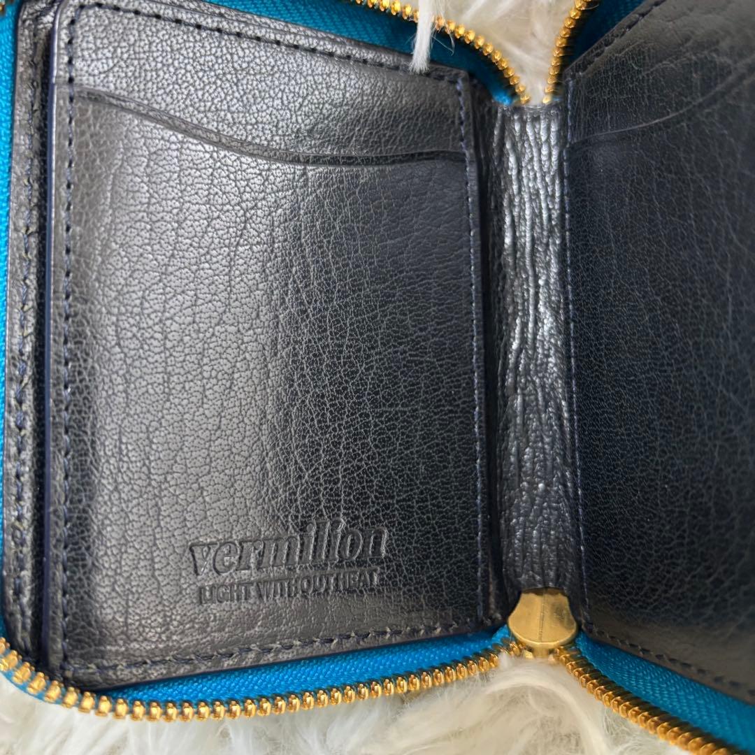 VERMILION リアルクロコ　ラウンドジップ　ウォレット　ミニ財布