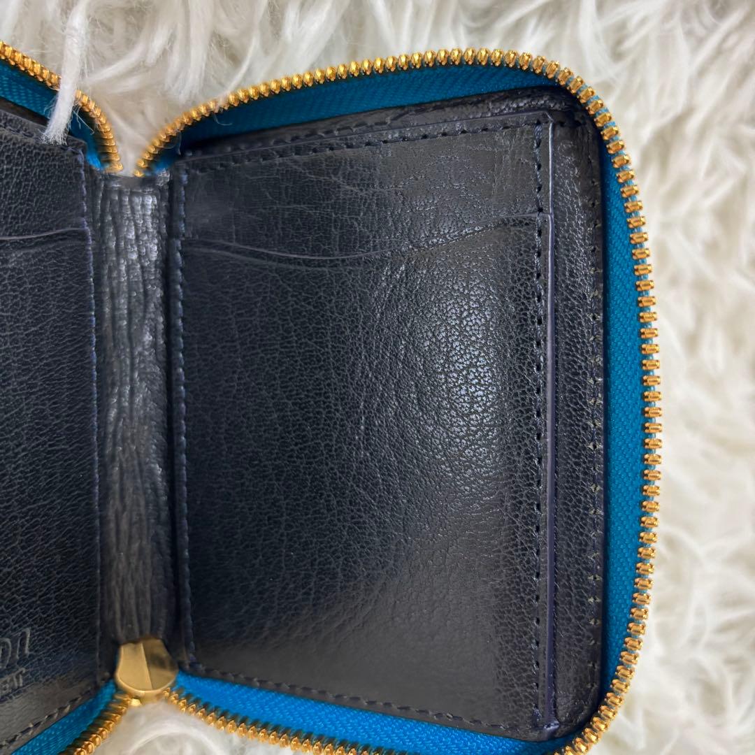 VERMILION リアルクロコ　ラウンドジップ　ウォレット　ミニ財布