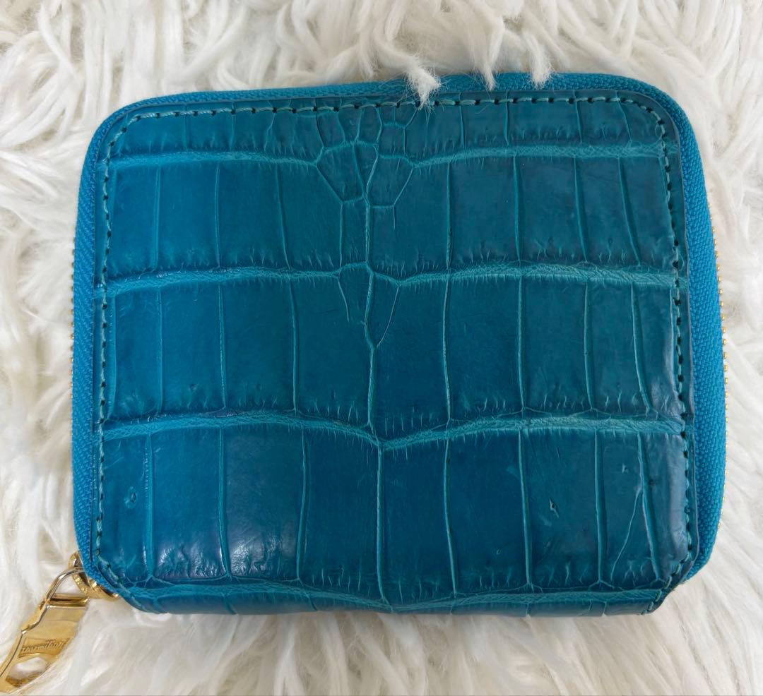 VERMILION リアルクロコ　ラウンドジップ　ウォレット　ミニ財布