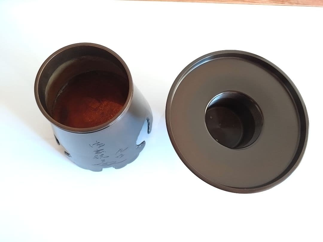 華道　いけばな　池坊 御玄猪 生花　　唐金製　 花器