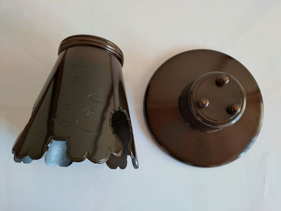 華道　いけばな　池坊 御玄猪 生花　　唐金製　 花器