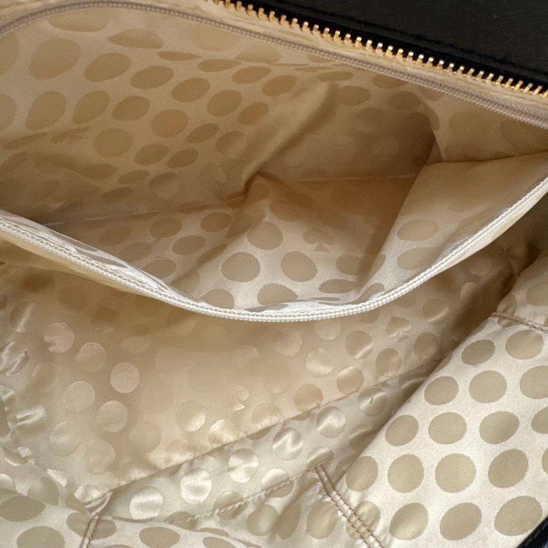 極美品✨kate spade トートバッグ　ブラック　オールレザー　A4収納