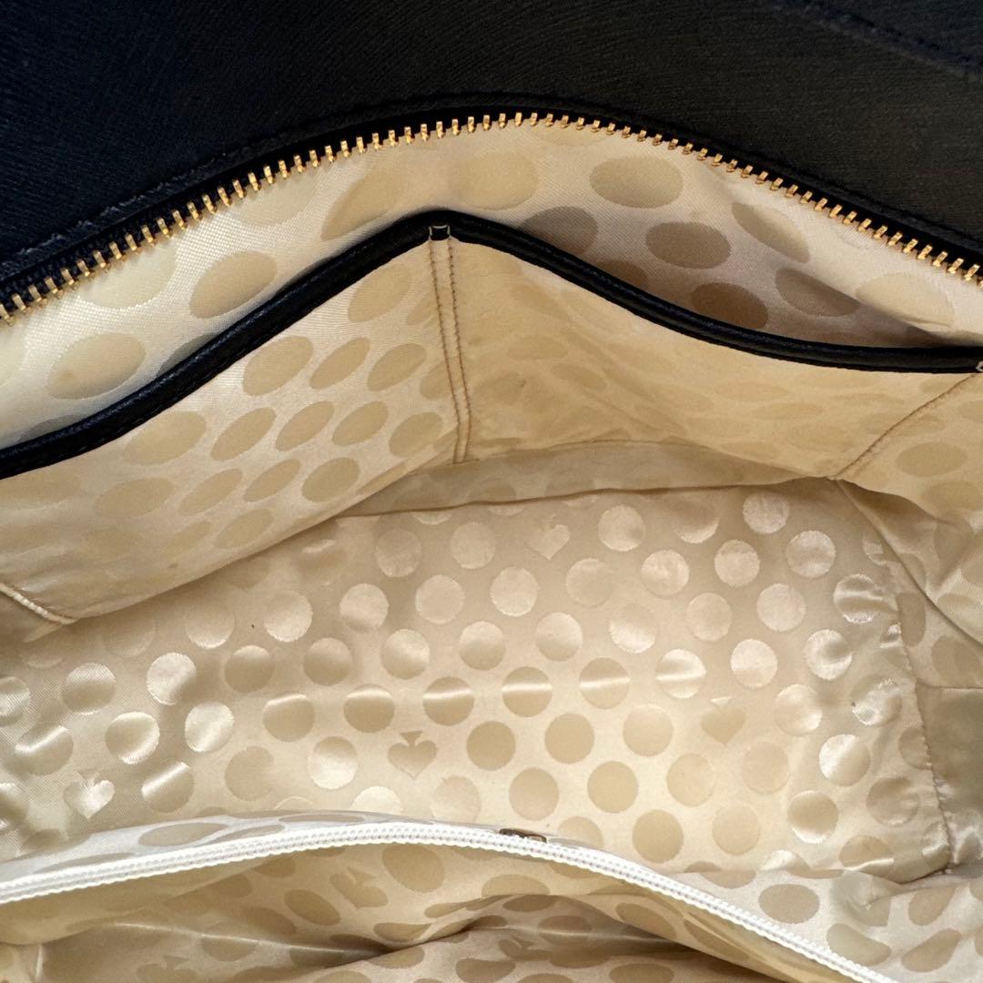 極美品✨kate spade トートバッグ　ブラック　オールレザー　A4収納