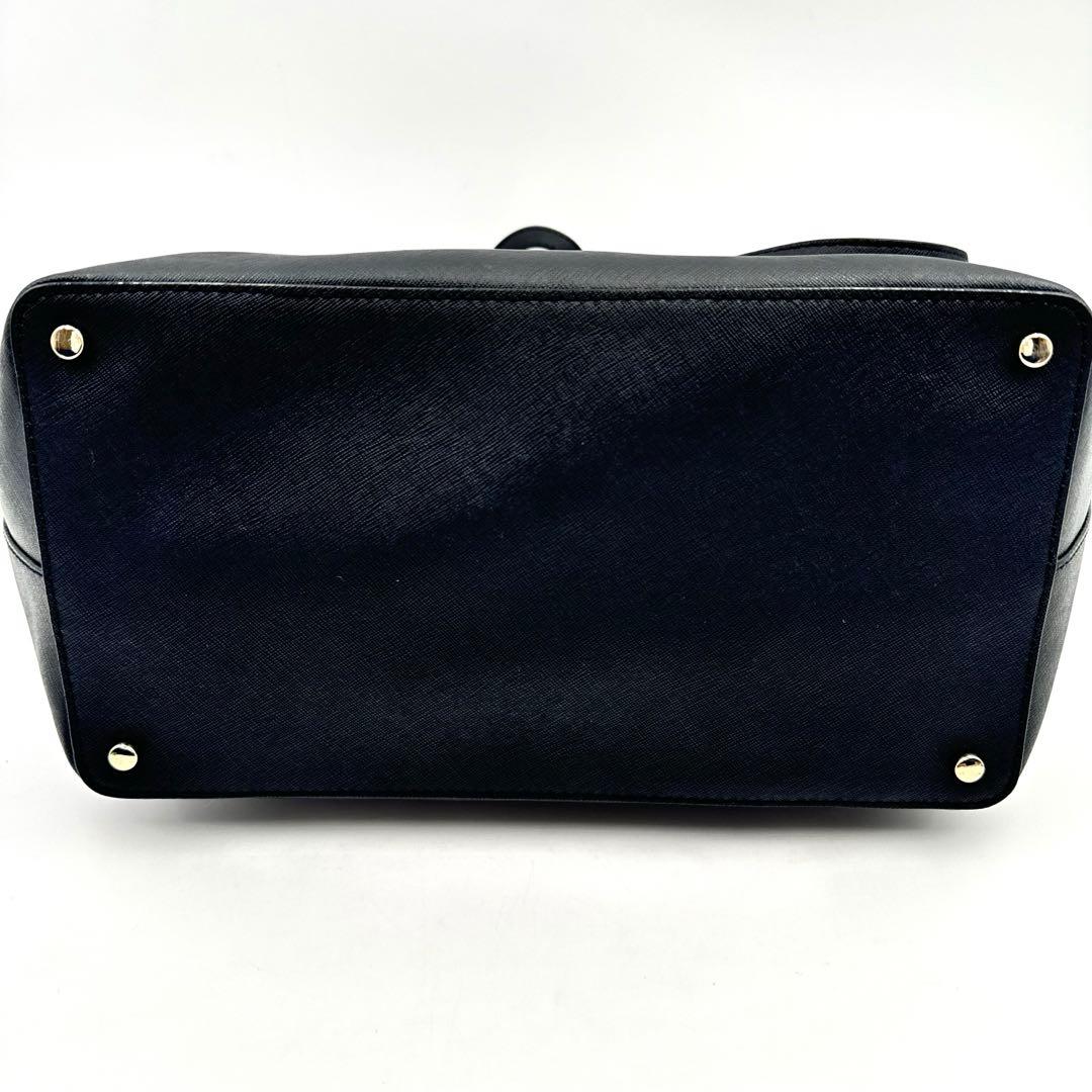 極美品✨kate spade トートバッグ　ブラック　オールレザー　A4収納