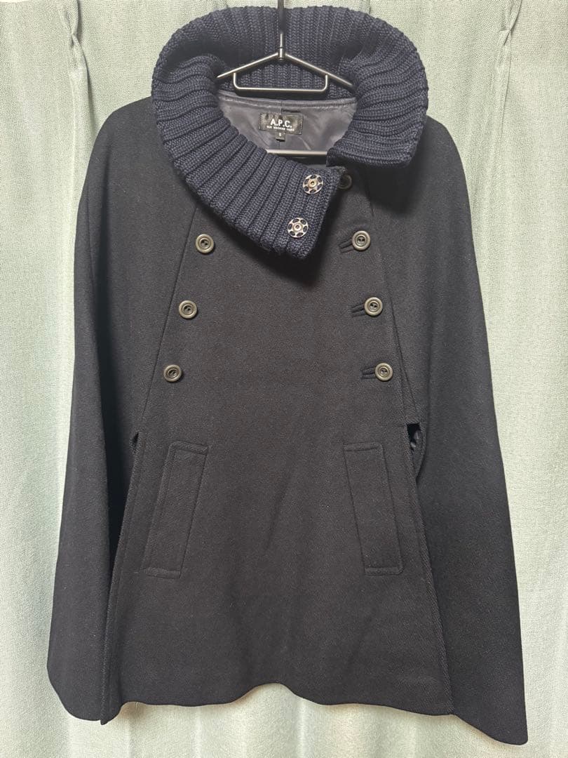 A.P.C. アーペーセー　ケープ　マント　ポンチョ　コート　ネイビー　S