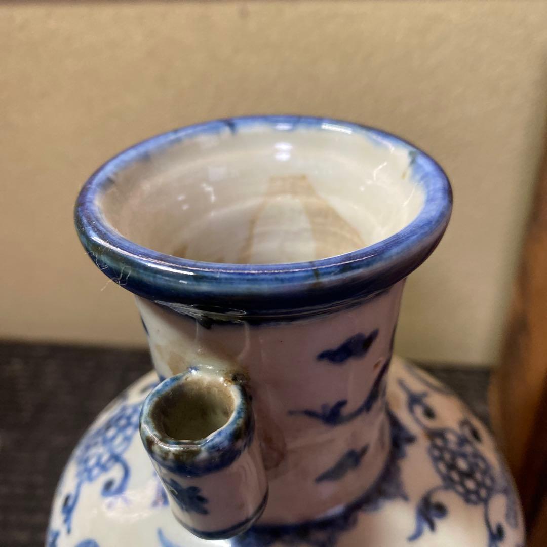 専用　中国古玩　耳付花瓶　17cm9cm