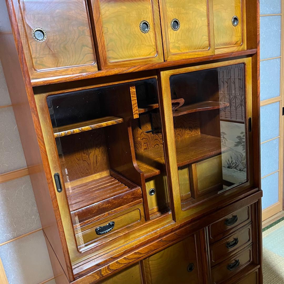 10/13まで掲載！ ほぼ配送費です！ 水屋箪笥 和箪笥 茶箪笥戸棚 昭和レトロ