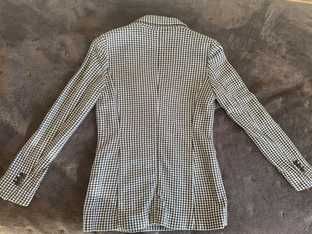 CABaN コットンカシミヤ ギンガムチェックジャカードダブルブレストジャケット