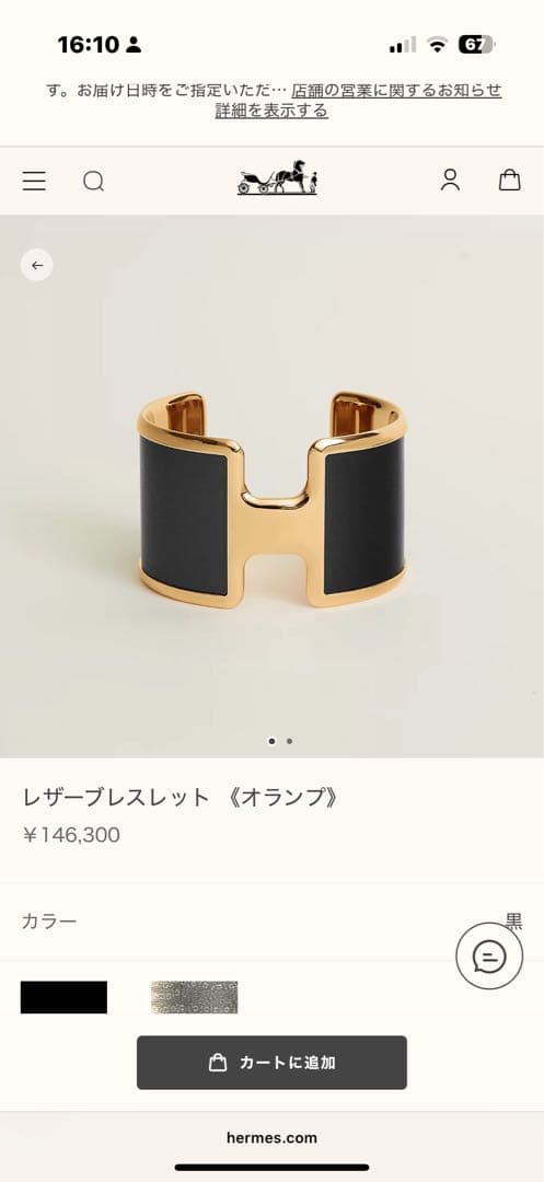 【新品】激レア HERMES リザード オランプ ブラック ゴールド