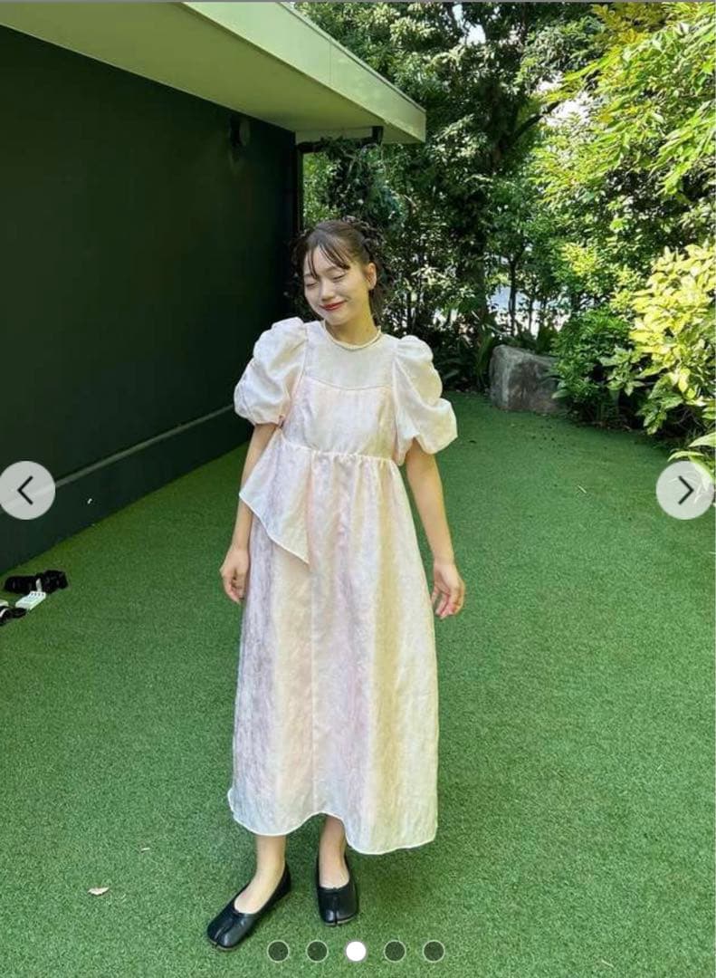 新品タグANDRESD bubble sleeve jacquard dress