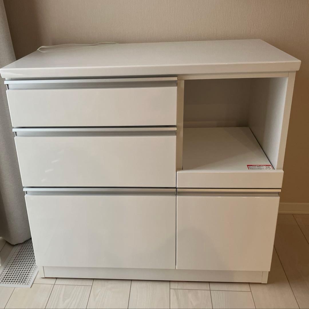 キッチンカウンター(レジューム 90QL-R WH)