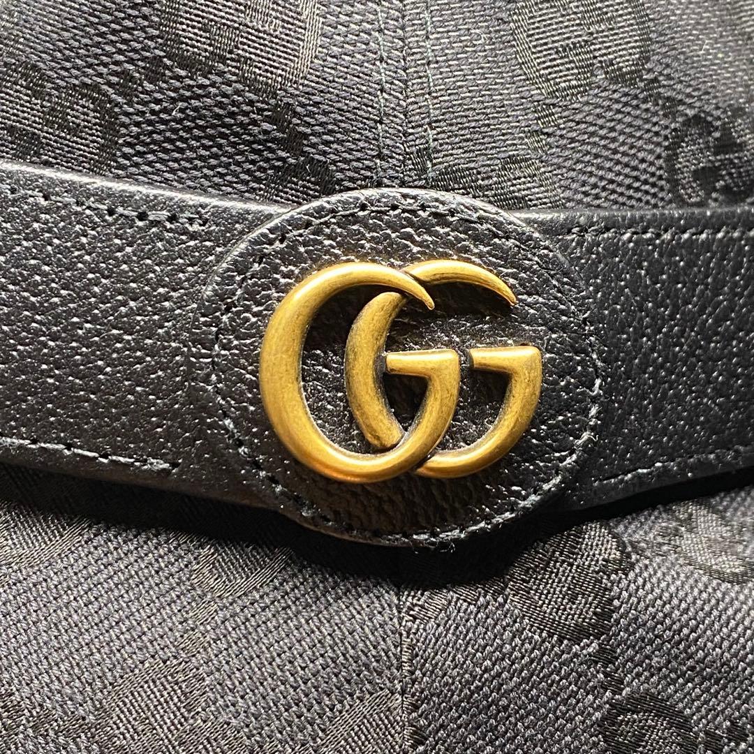 Top GUCCI 帽子 GGキャンバス バケットハット ブラック グッチ