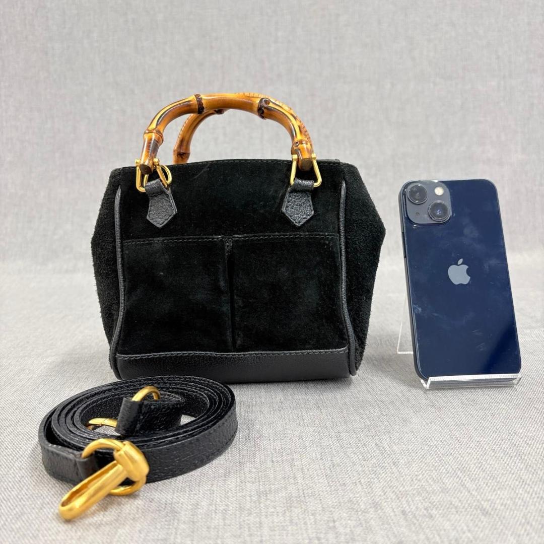 美品 GUCCI グッチ バンブー 2WAY ショルダーバッグ ミニハンドバッグ