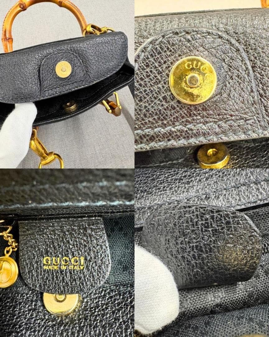 美品 GUCCI グッチ バンブー 2WAY ショルダーバッグ ミニハンドバッグ
