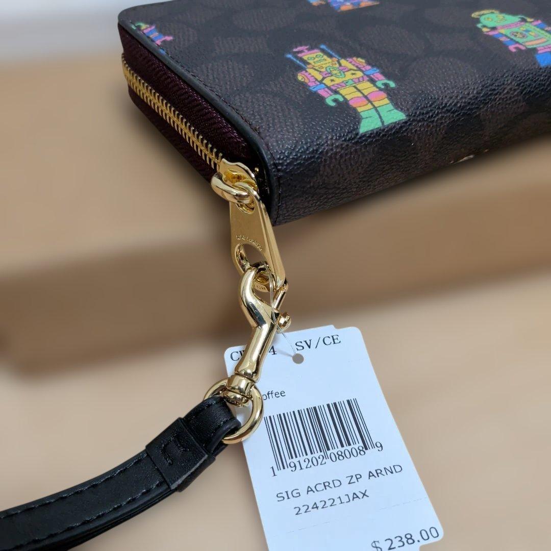 新品 COACH コーチ ロボット柄 ラウンドファスナー 長財布