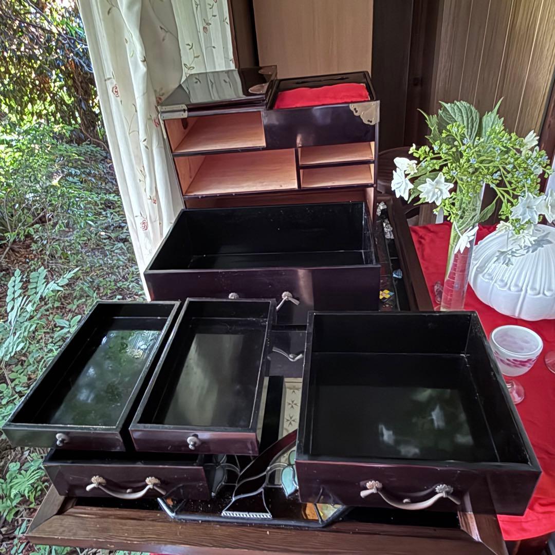 2193様感謝‼️大正浪漫スッゴイへそくり裁縫箱銅金具飾針山付仕込箪笥1竿