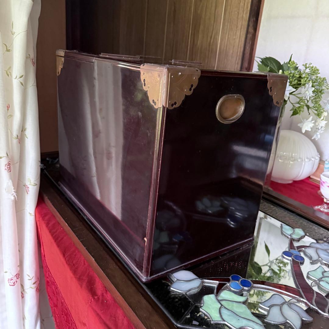 2193様感謝‼️大正浪漫スッゴイへそくり裁縫箱銅金具飾針山付仕込箪笥1竿