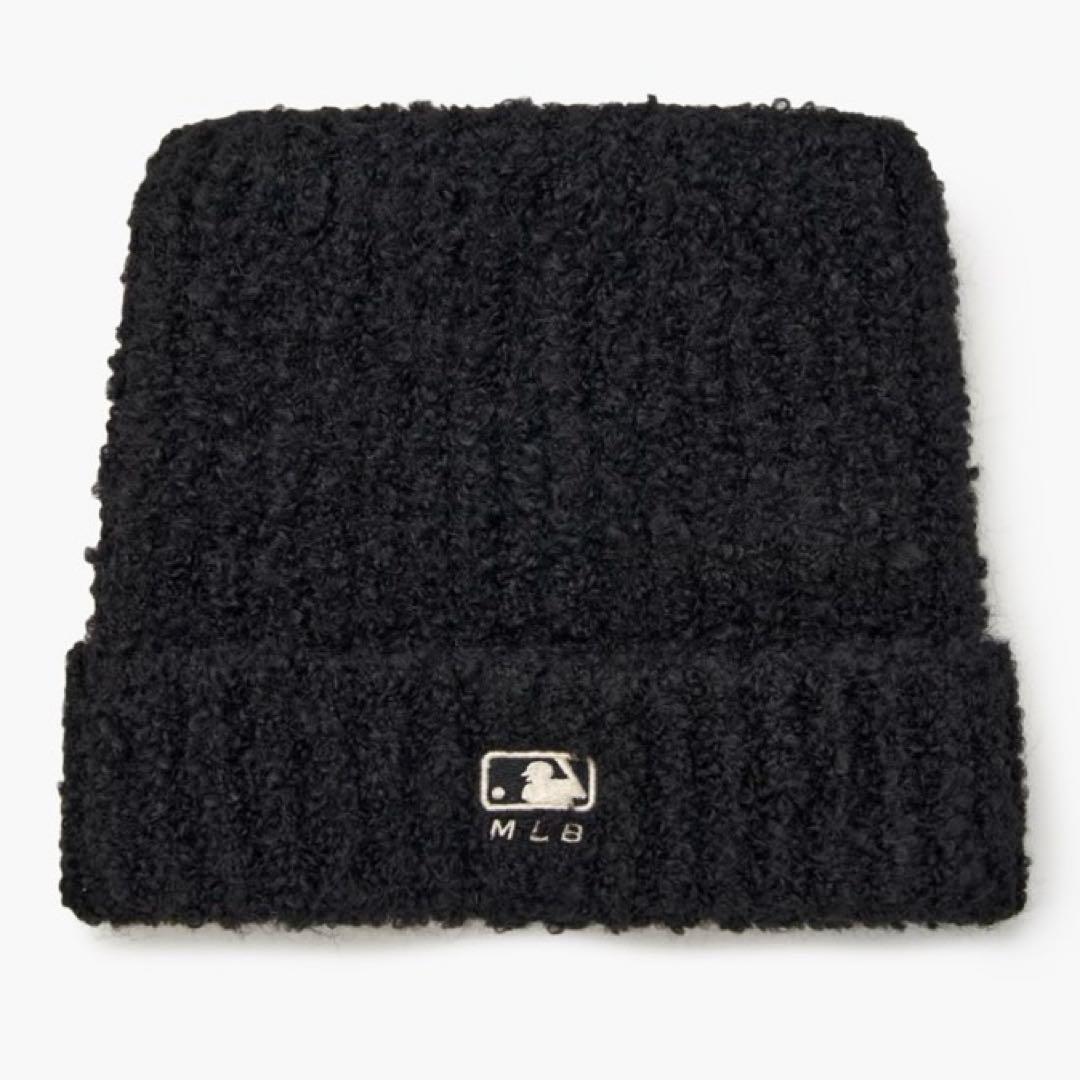 新品　韓国　MLB korea 猫耳　ニット帽　ブラック　カリナ