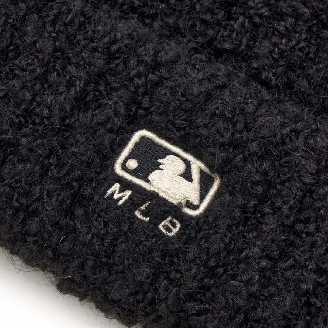 新品　韓国　MLB korea 猫耳　ニット帽　ブラック　カリナ