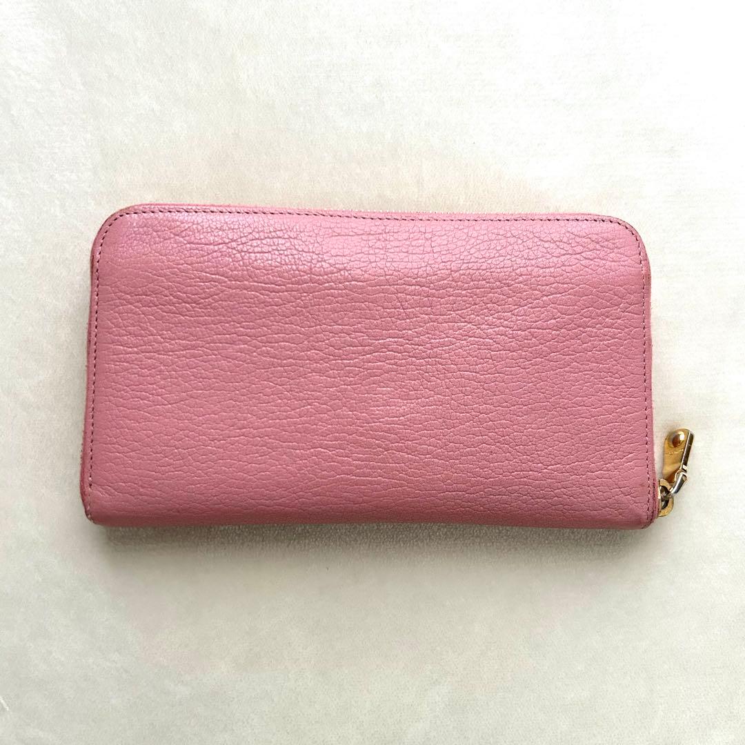 miumiu ミュウミュウ 長財布 ラウンドファスナー ピンク