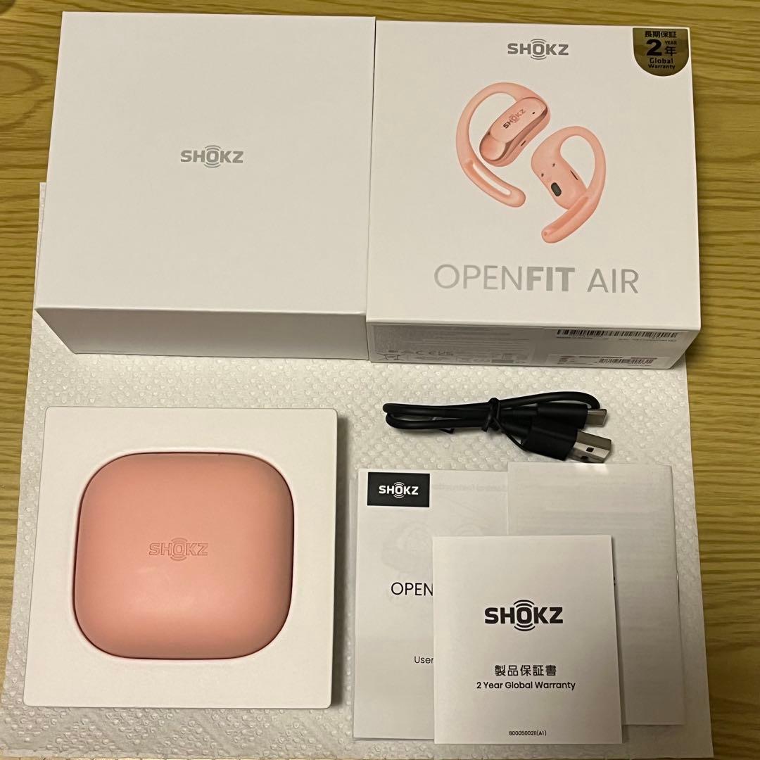 SHOKZ OPENFIT AIR ワイヤレスイヤホン　ピンク