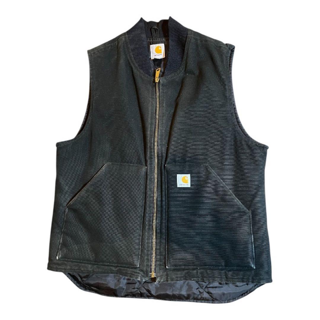 Carhartt ブラックベスト ジッパー付き　Mサイズ