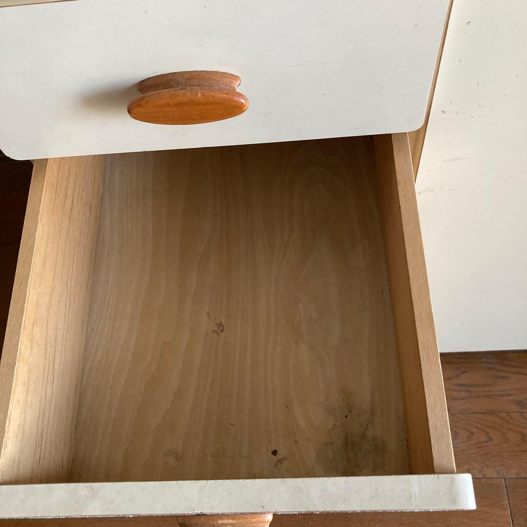 たのメル便 食器棚 昭和レトロ ホワイト ガラス扉付き 引き出し付き