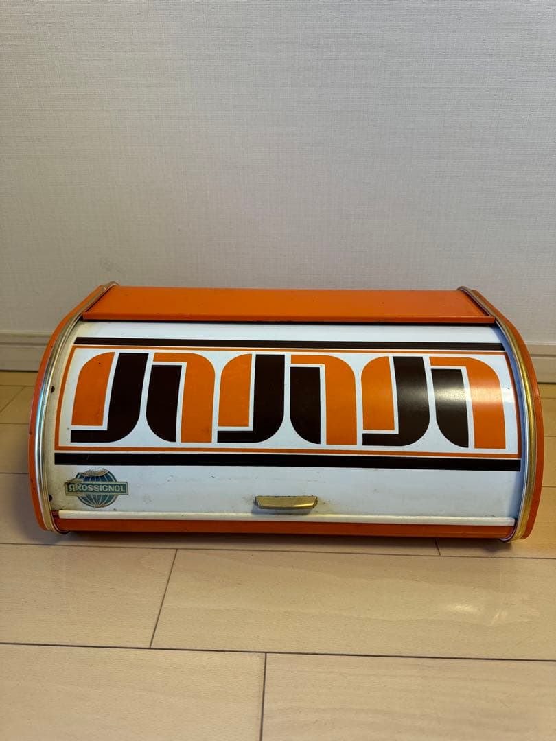 ヴィンテージ　レトロ　アンティークROSSIGNOL ブレッドケース オレンジ