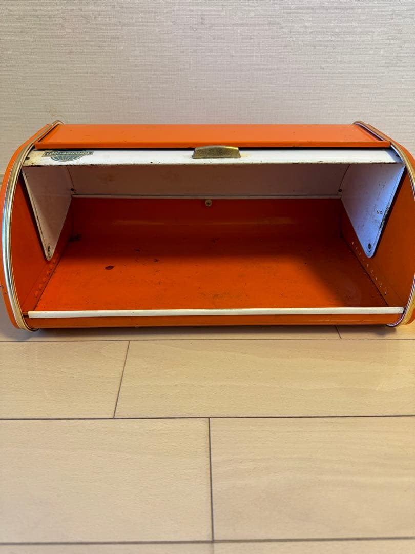 ヴィンテージ　レトロ　アンティークROSSIGNOL ブレッドケース オレンジ