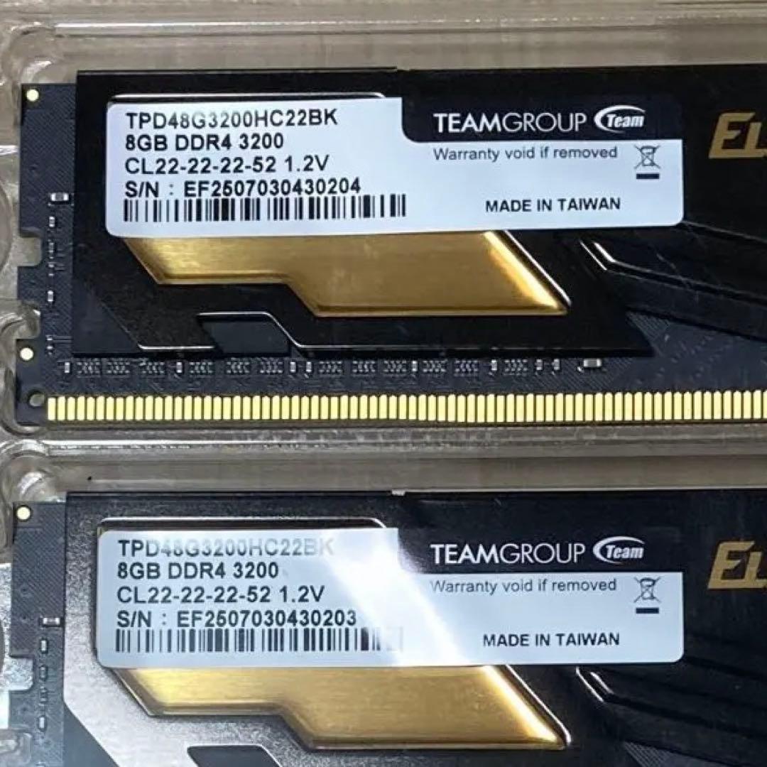 【新品】 TEAMGROUP DDR4 16GB (2x8GB) 3200MHz