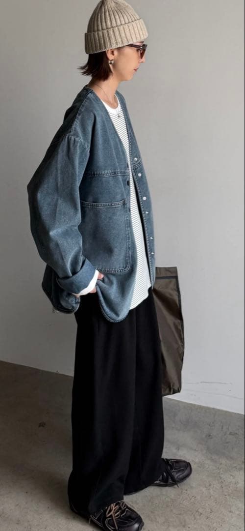 【美品】ARULLE Vカラーデニムジャケット