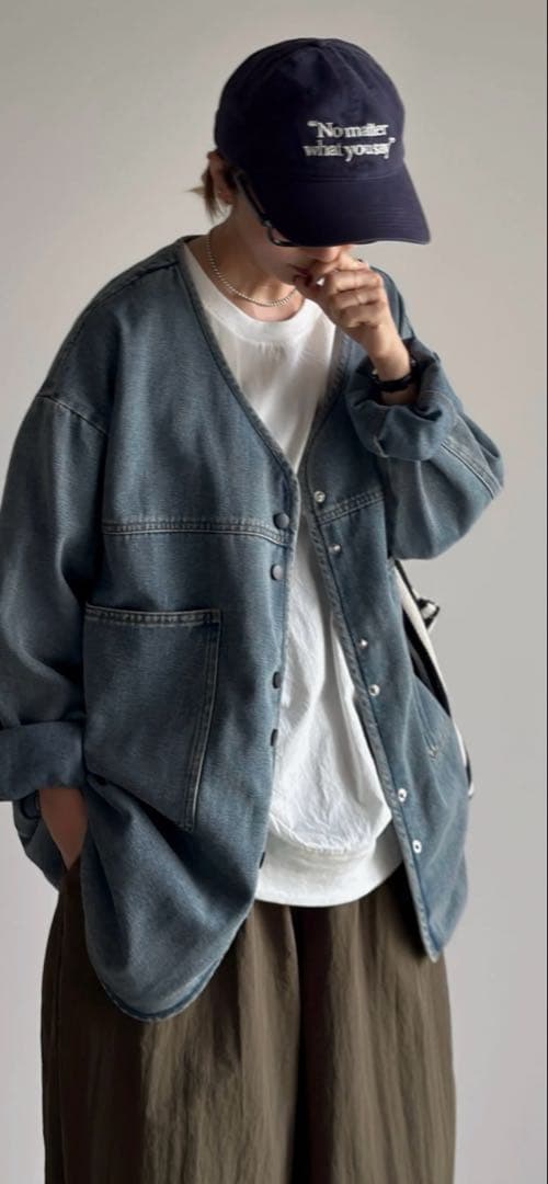 【美品】ARULLE Vカラーデニムジャケット