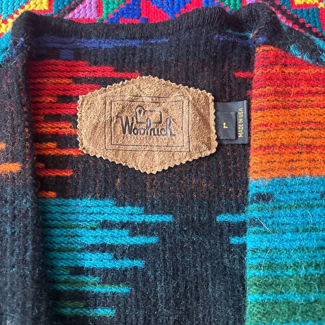 ウールリッチ　幾何学　ウエスタン　ベスト　キャンプ　ヒッピー　カラフル　USA