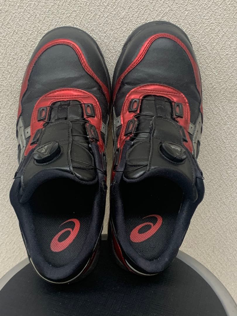 ASICS 安全靴 ダイヤル式 レッド/ブラック