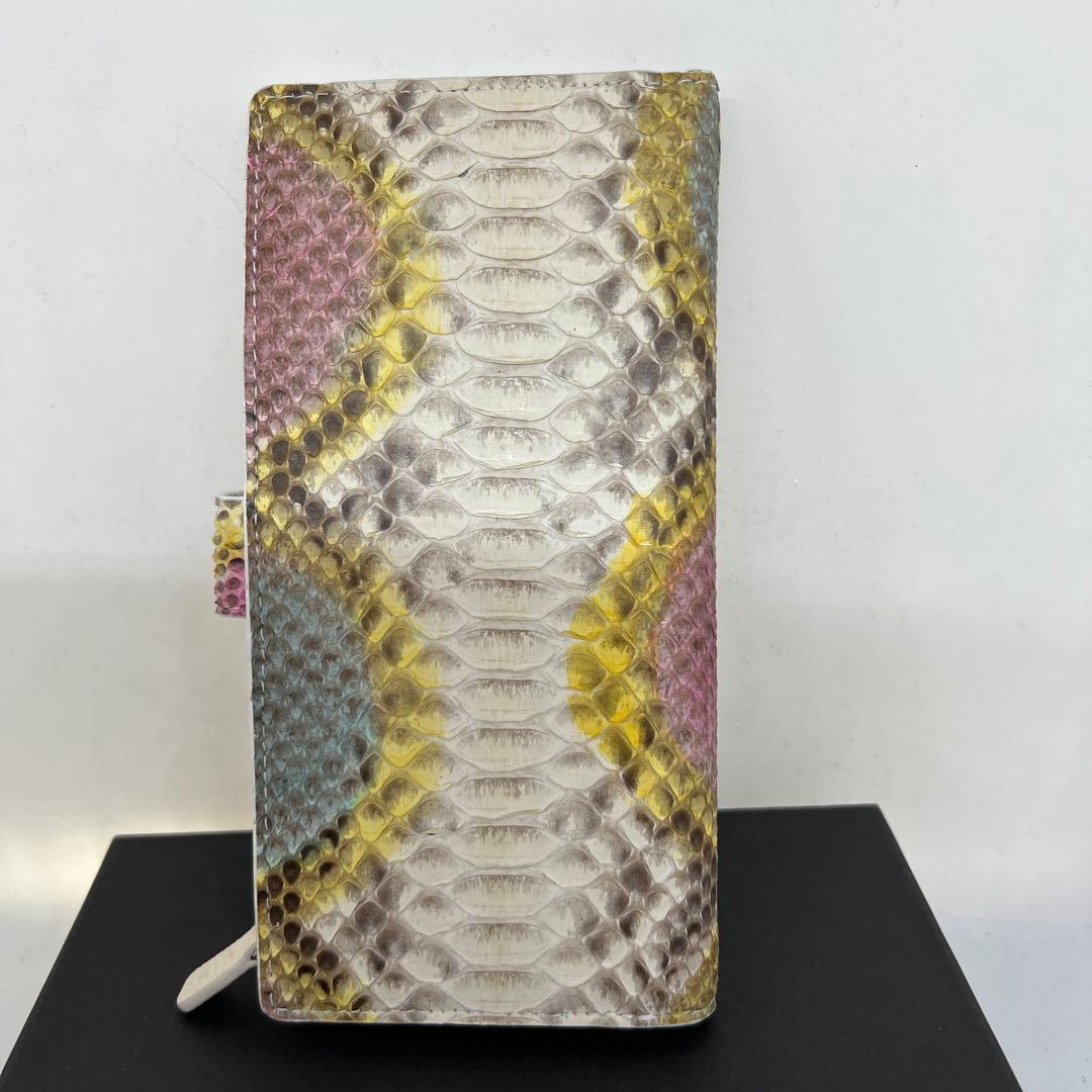 ノリコン さん専用新品　パイソンカラフルヘビ柄 二つ折り 長財布
