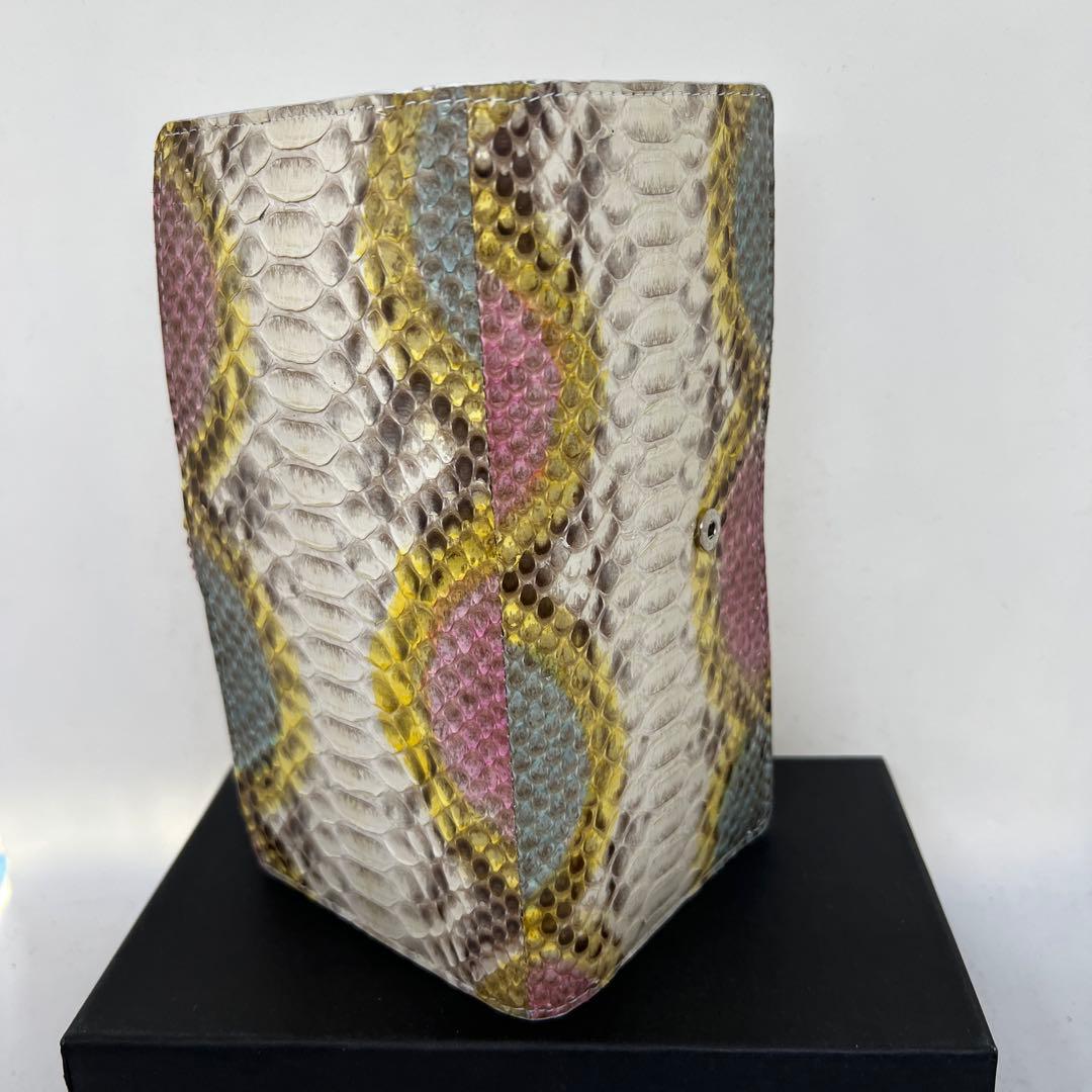 ノリコン さん専用新品　パイソンカラフルヘビ柄 二つ折り 長財布