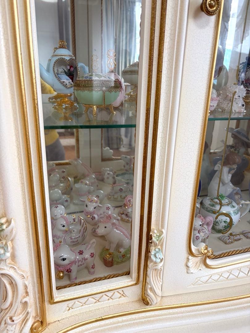 シリック　キャビネット　イタリア製家具　ロココ調　ヨーロピアン　白家具　希少