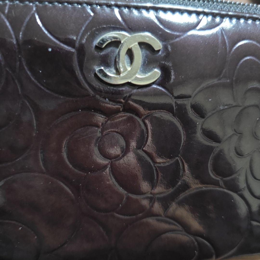 CHANEL フラワーエンボス 長財布 ブラック