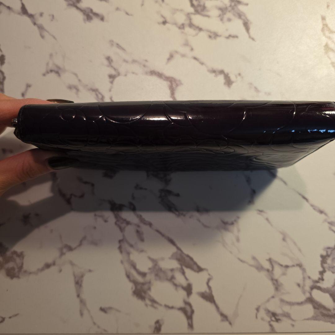 CHANEL フラワーエンボス 長財布 ブラック