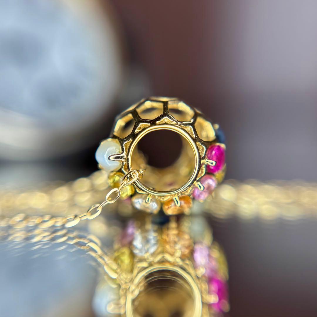 天然ルビー サファイア トルマリン ガーネット ムーンストーン K18