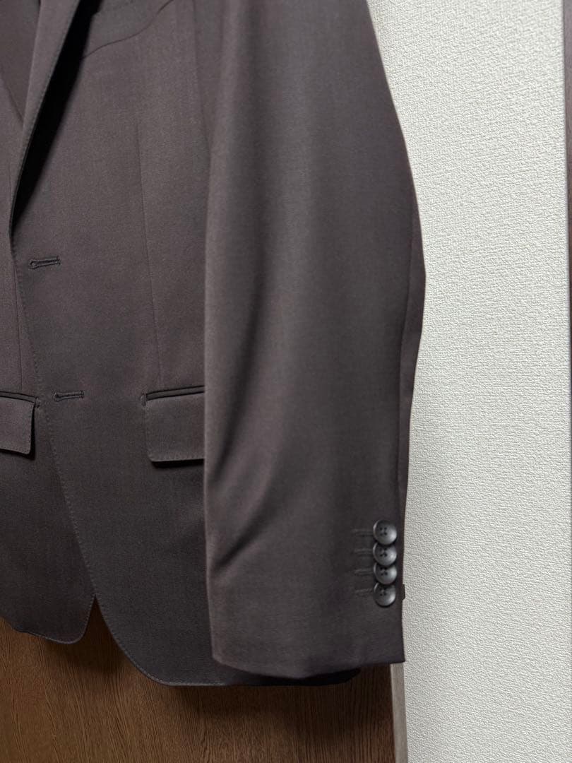 A6新品未使用！秋冬に最高！素敵なブラウン無地3ピーススーツ！希少サンプル品！