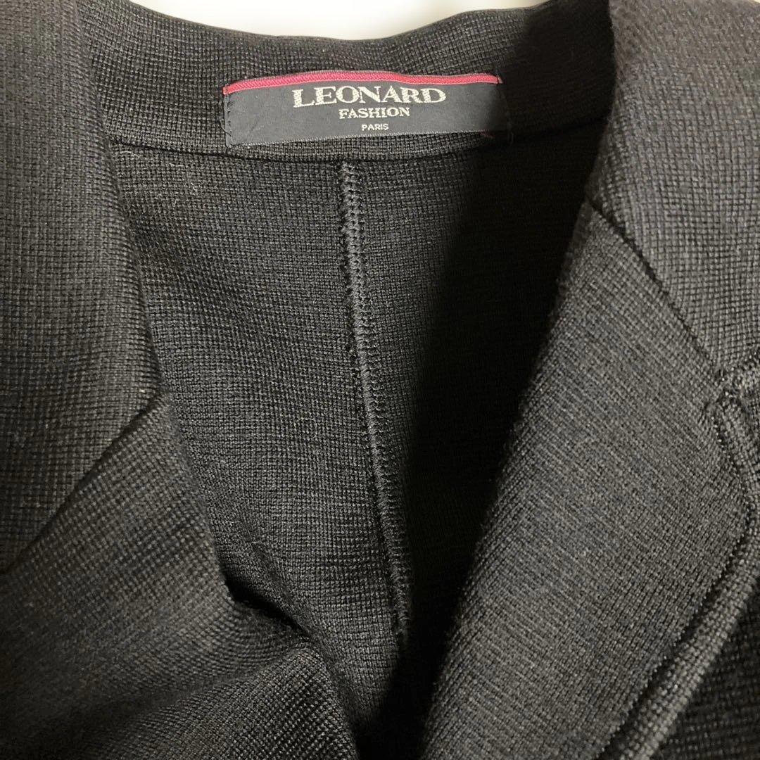 LEONARD ブラックテーラードジャケット　11号　made in JAPAN