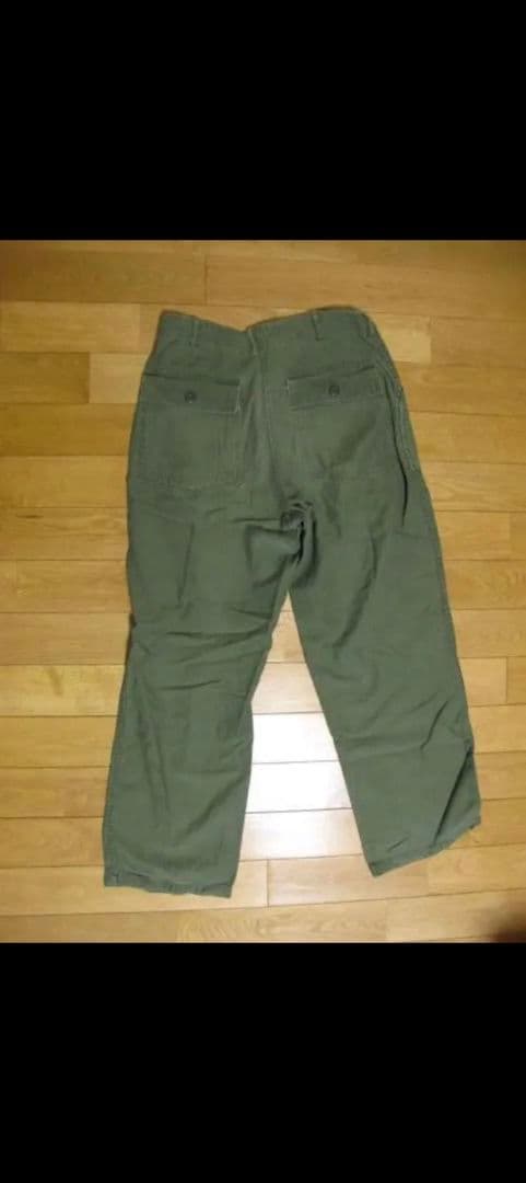 実物　60's US.ARMY コットンサテン ベイカーパンツ 米軍　W34