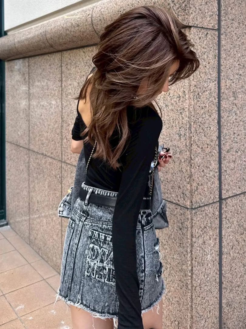 ❤︎即購入不可　DIANTE ケミカルウォッシュ　デニムスカート　グレー❤︎