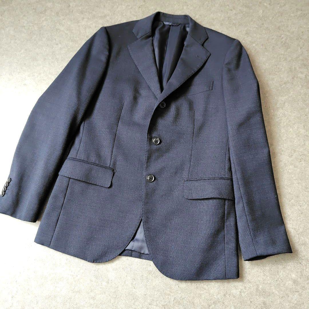 美品★BEAMS HEART メンズスーツ 3ピース 濃紺 段返り 44