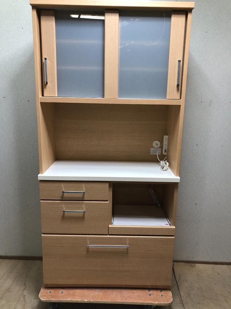 ニトリ 食器棚 RIPE-90KBS キッチン・レンジボード　250329-1