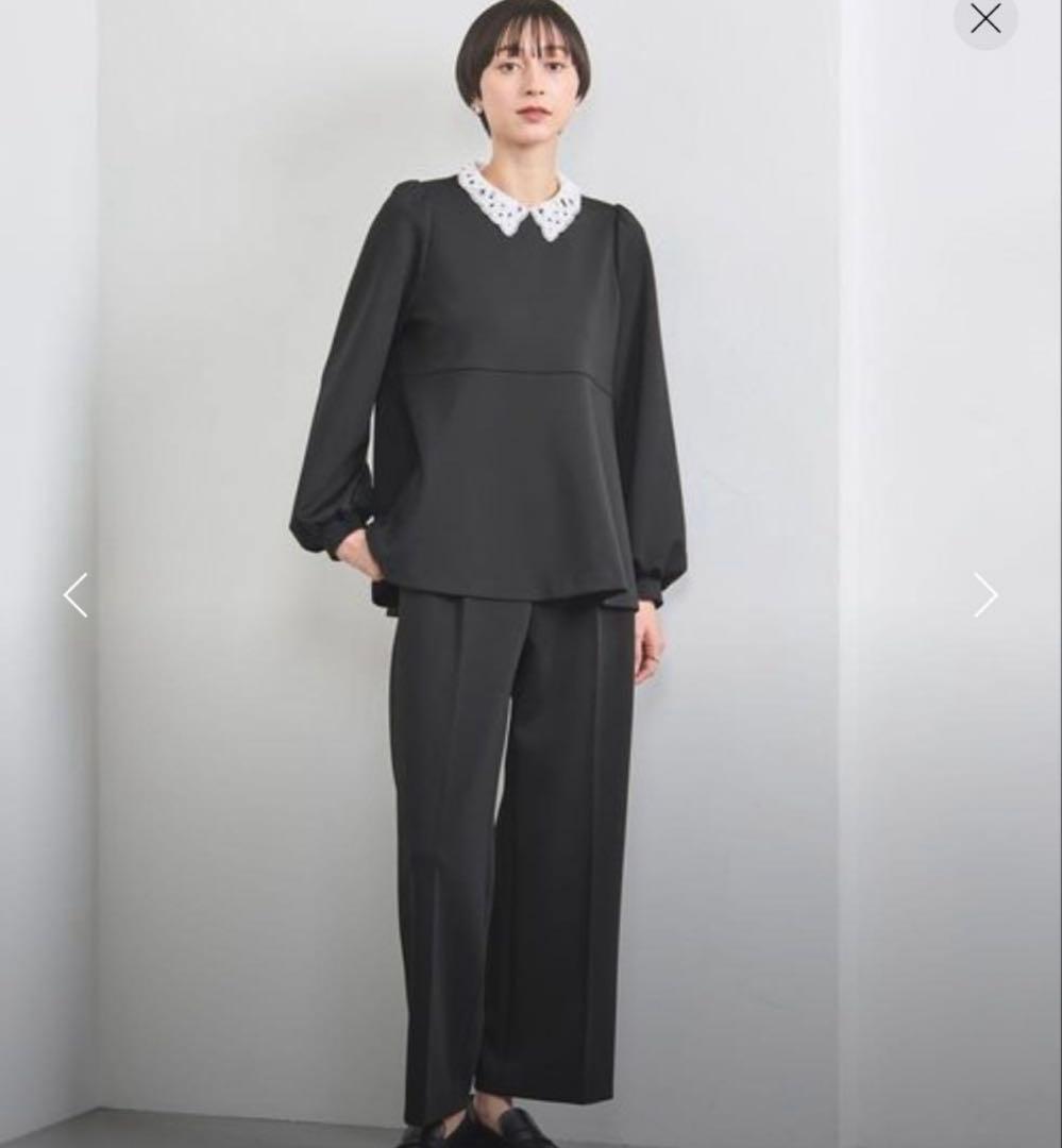 SPONGY ペプラム ブラウス　ブラック　36