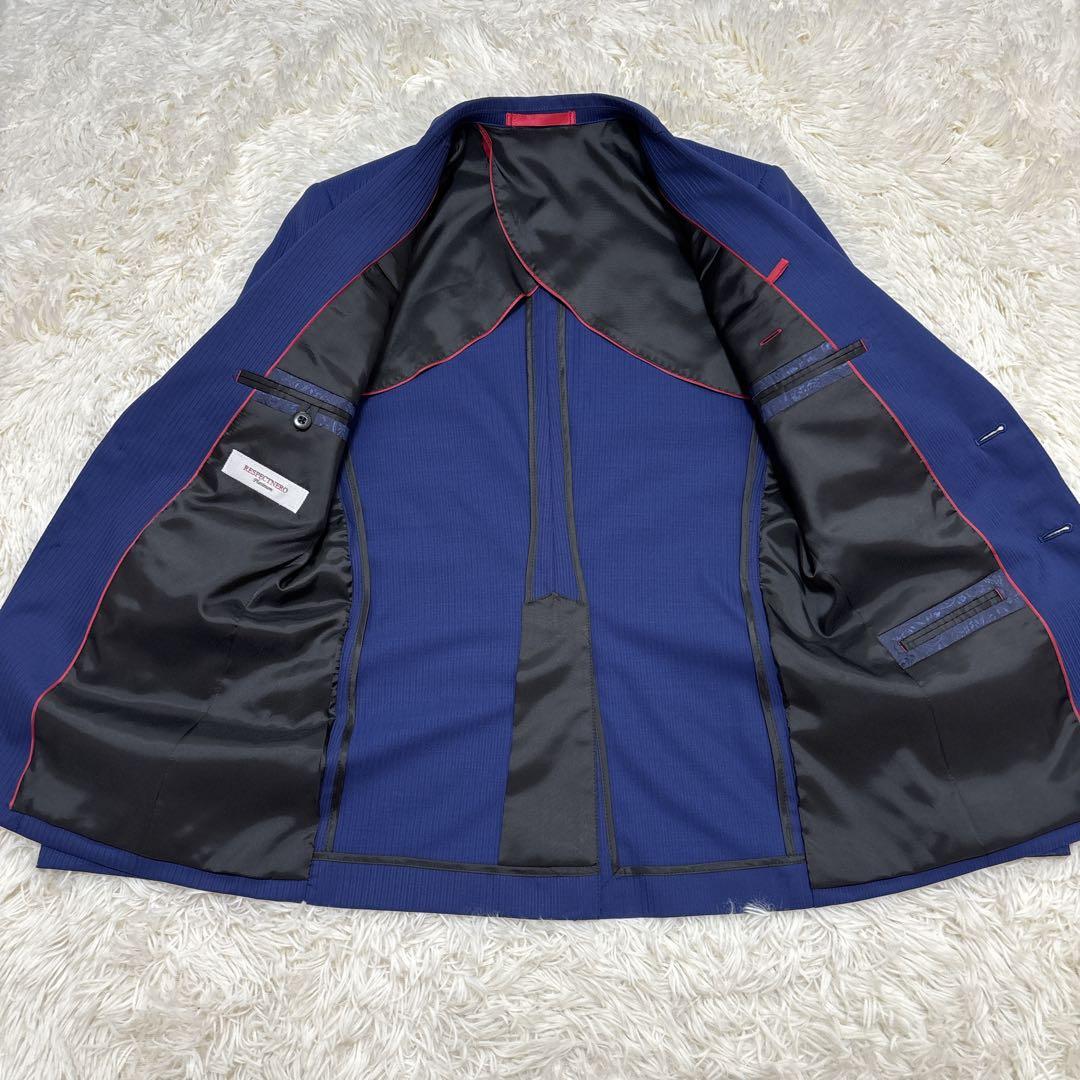 【未使用品】リスペクトネロ　セットアップ　スリーピース　ブルー　ストライプ　Y5