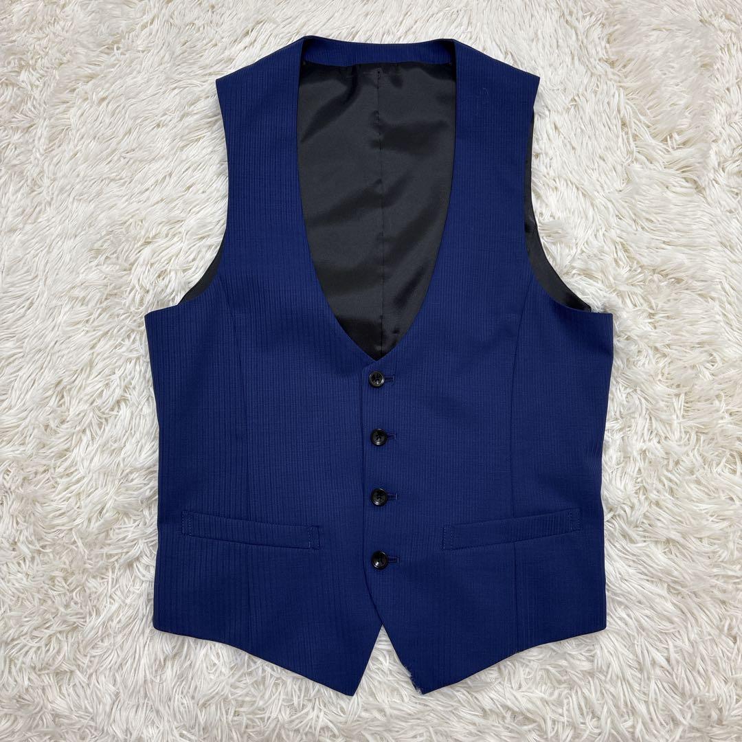 【未使用品】リスペクトネロ　セットアップ　スリーピース　ブルー　ストライプ　Y5